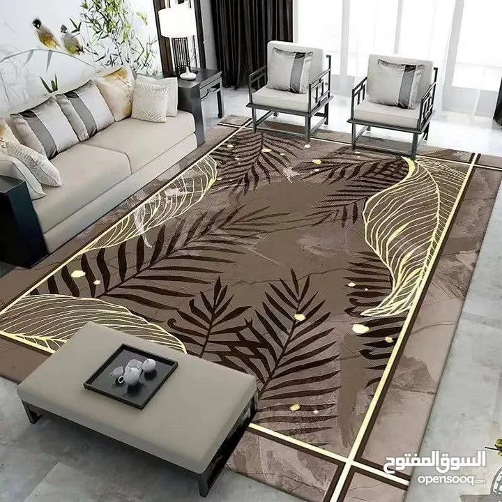 سجاد 3D مودرن مانع للانزلاق حجم كبير