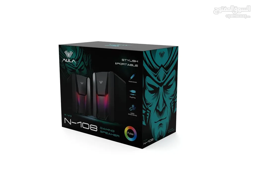 سماعات كمبيوتر جيمنغ  مضيئة مميزة  Aula Speaker N-108 Gaming RGB Lights OG