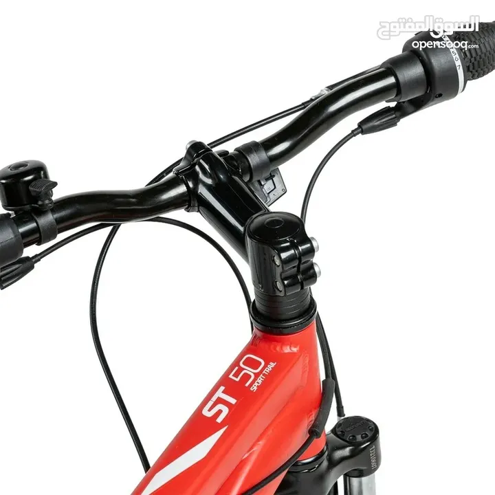 Decathlon Rockrider ST50, 21 Speed Aluminum Mountain Bike, 26", Unisex, Red, Extra Large