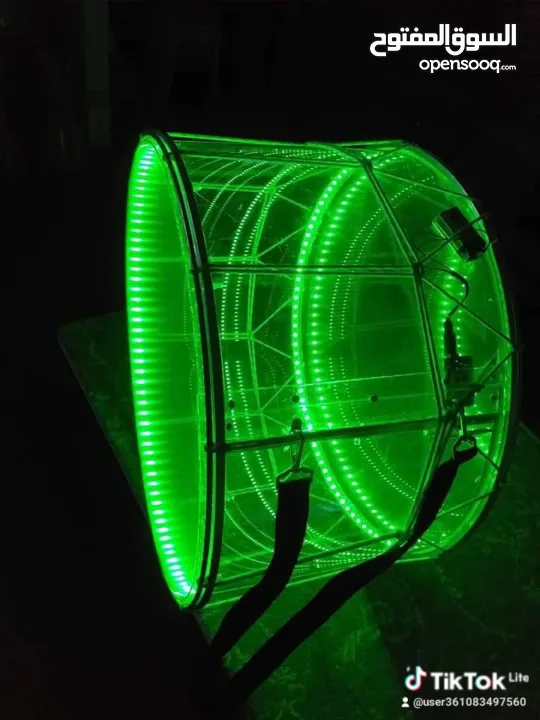 طبول للدبكات شفاف مع اضاءة متغيرة عدة الوان