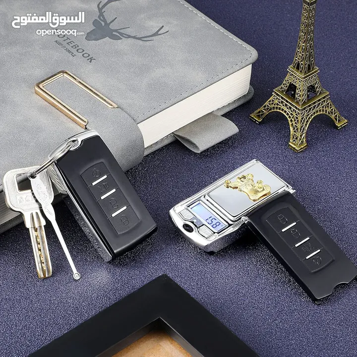 ميزان دقيق 0.01 - 200 g شكل ريموت سيارة مناسب للذهب والمجوهرات ووو