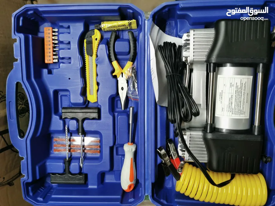 منفاخ سيارة مع عده بنشر