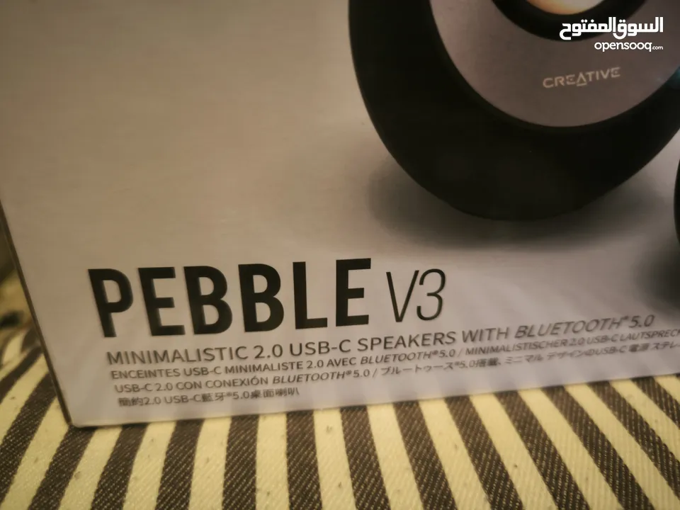 Creative Pebble V3 Minimalistic 2.0 USB-C Clear Dialog Enhancement Bluetooth 5.0 8W RMS /16W Peak Po