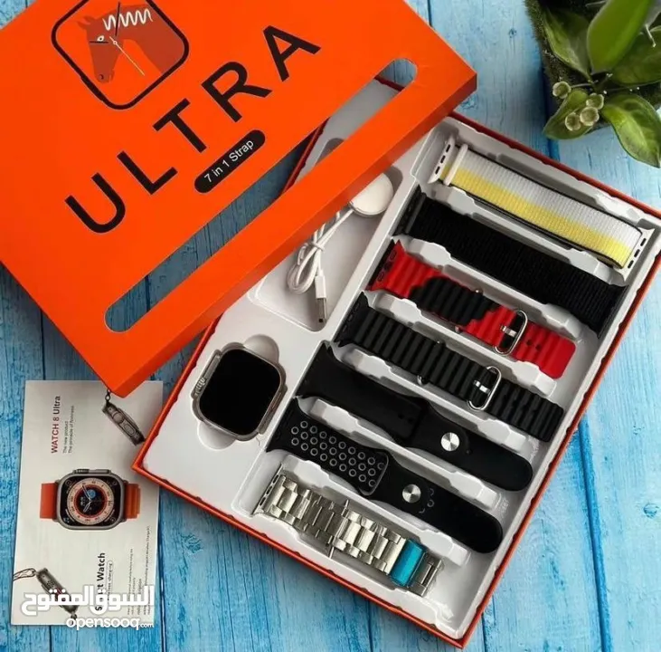 ساعة Ultra و7 أحزمة بجودة ممتازة  السعر 130 شيكل