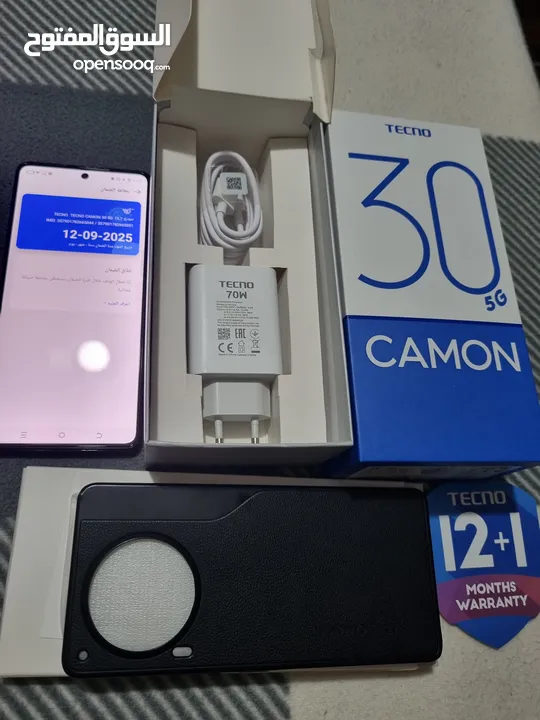 مشغل ايام Kamon 30 5G رام 24 جيجا 512 مكفول سنة أغراضة والكرتونه الأصلية متوفر توصيل