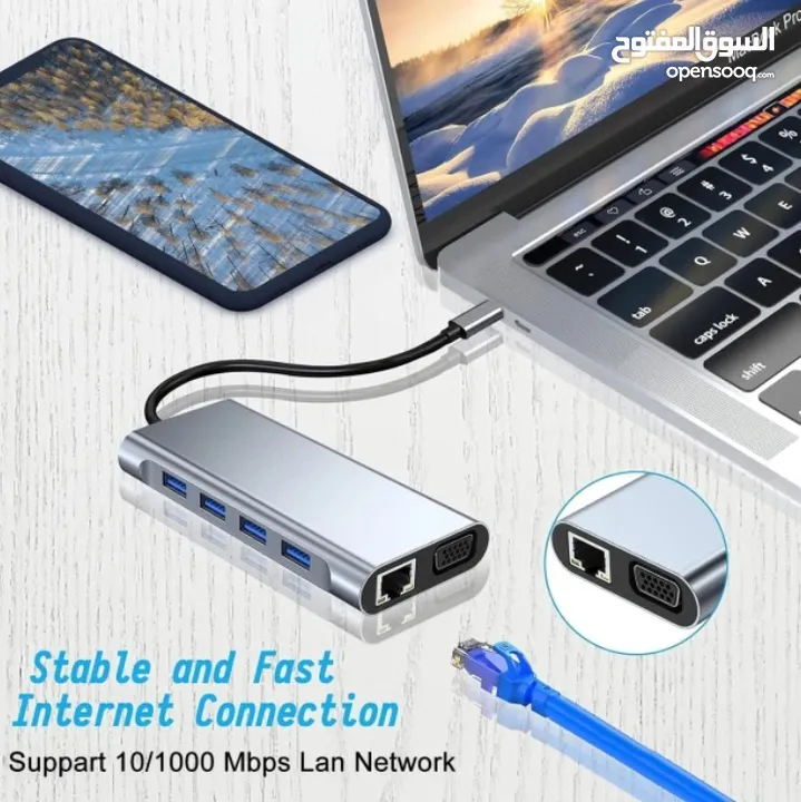 HAING HI-3023-TMA 11 in 1 Type-c To Multifunctional Adapter وصلة متعددة الاستخدام