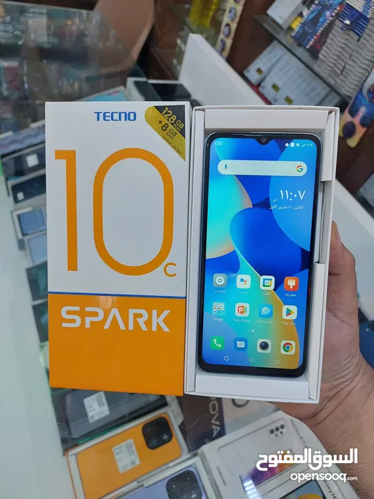 مستعمل مش مصلح Spark 10c رام 16 جيجا 128 أغراضة والكرتونه الأصلية متوفر توصيل