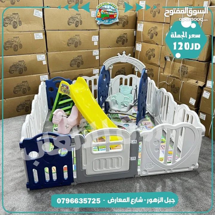 مدينة العاب تناسب حضانات الاطفال بكج كامل مرجيحةو سحسيلةو سيسو و رضية فوم و باب لخروج ودخول الامن