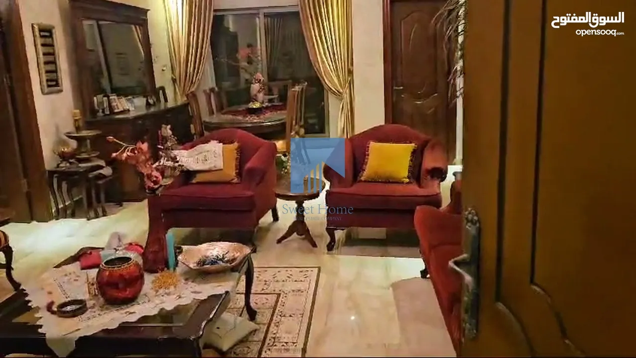 شقة أرضية مميزة للبيع في أم السماق 150م مع ترس امامي 15م تشطيب سوبر ديلوكس بسعر مغري