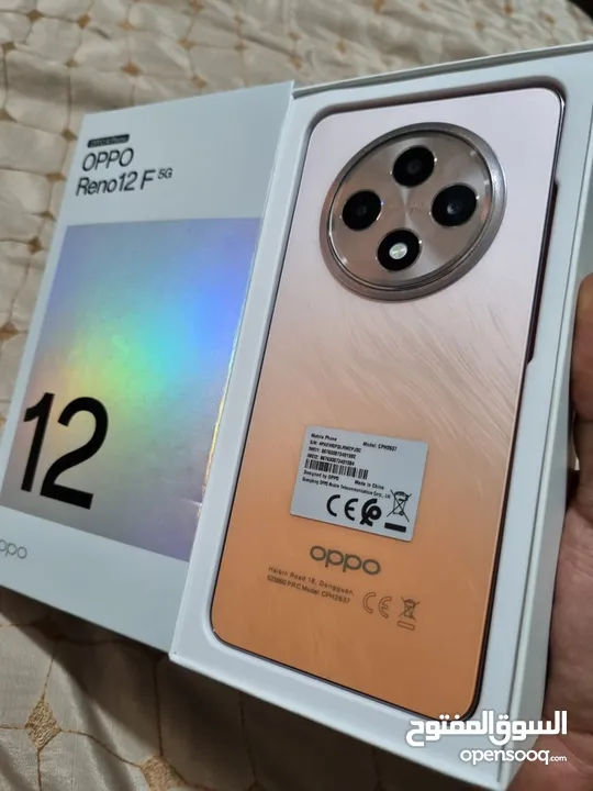 مشغل ايام oppo Reno 12F 5G  رام 24 جيجا 256 مكفول سنة متوفر توصيل