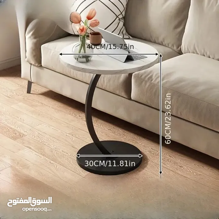 السكملي هي الي رح تغنيكي عن السكملي التقليدية في بيتك طاولة جانبية مستديرة على شكل حرف C