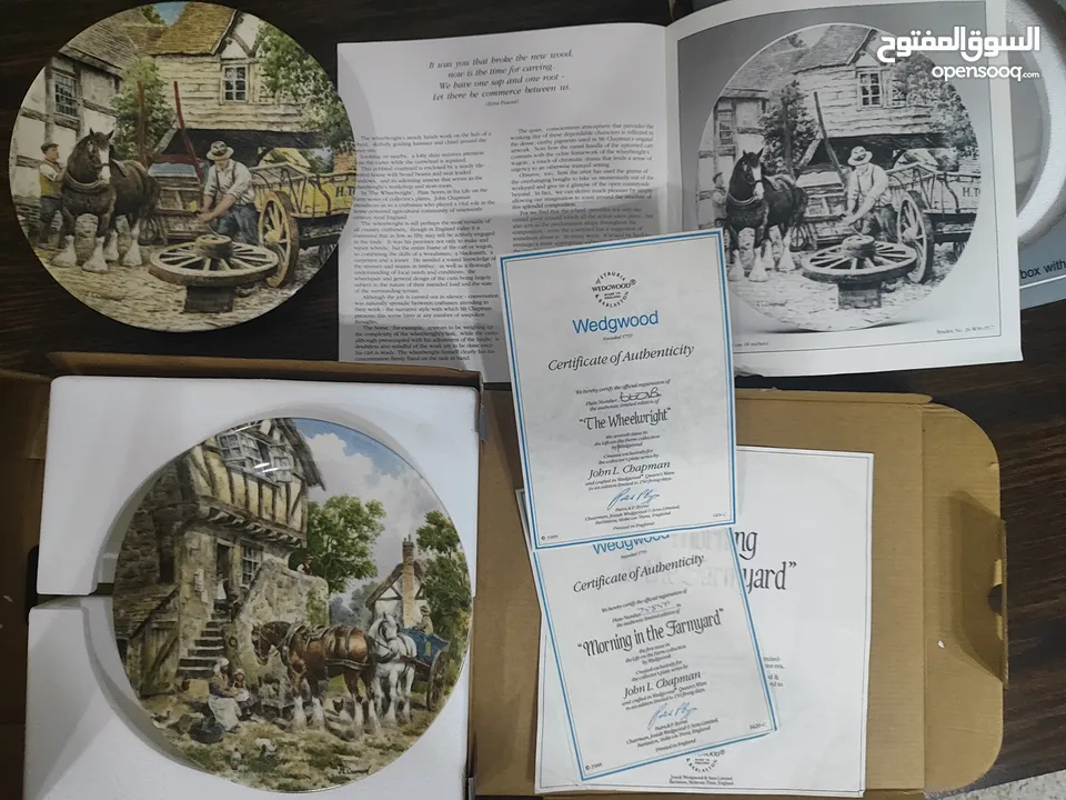 Wedgwood - LIFE ON THE FARM  plates, with box & certificate 1988