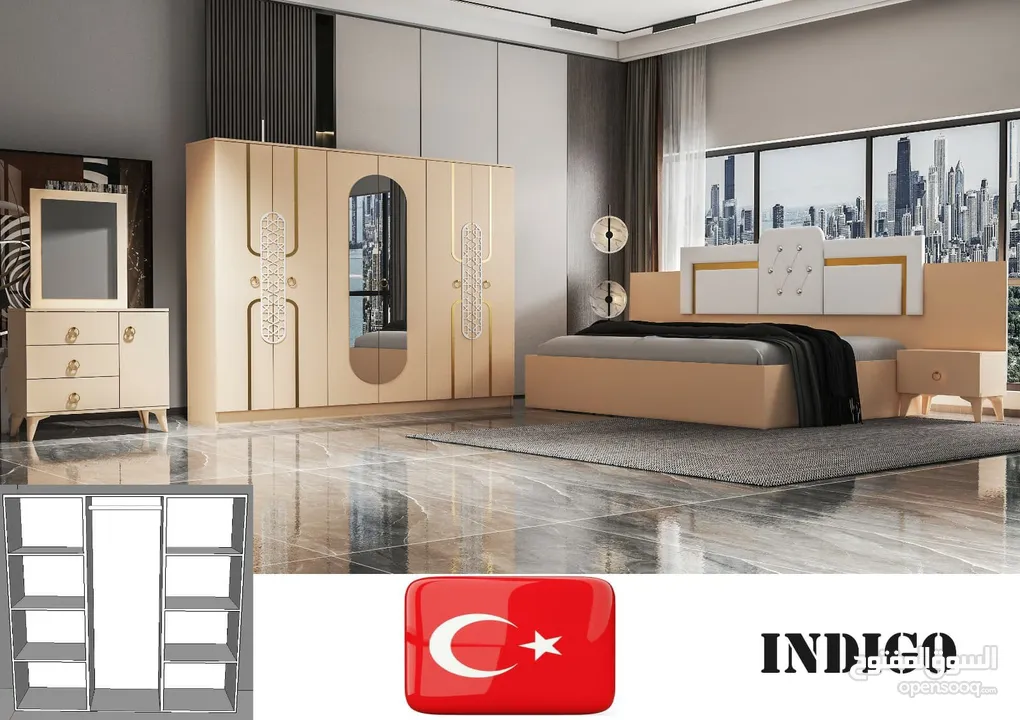 TURKI BED ROOM SET 7 PICESS