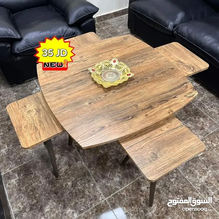 طاولات وسط وسيرفس متوفره  بعدة أشكال متنوعه منها مدور ومستطيل ومربع واحجام مختلفه وعده قياسات