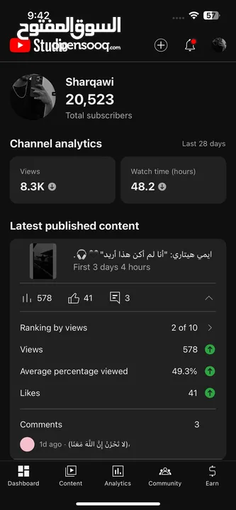 قناة يوتيوب 20k للبيع