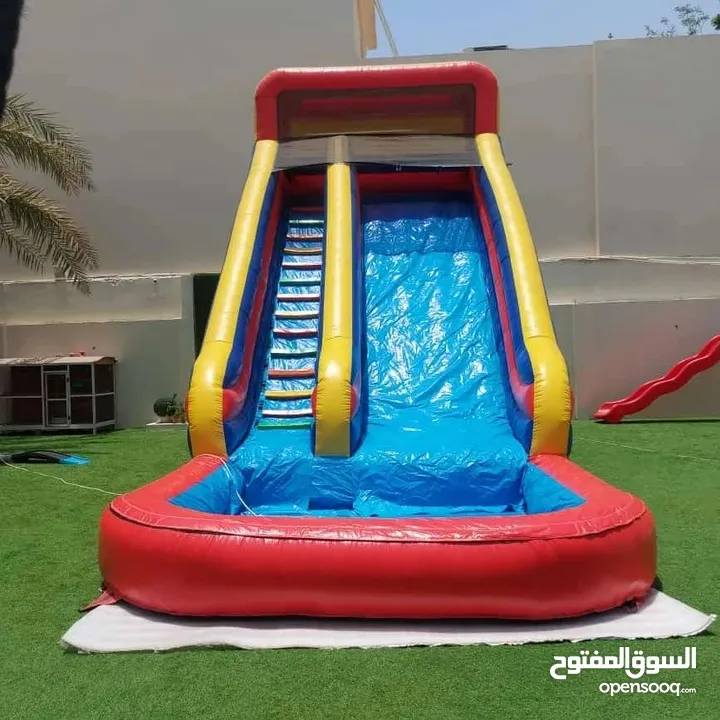 نطاطيات العاب اطفال في قطر  زحلاقية مع ارتفاع 8 متر  نطاطيات مع زحلاقيه ارتفاع 10 متر بركة السباحة