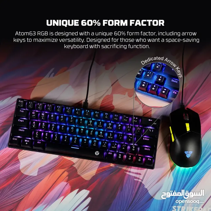 Fantech Atom63 MK859c Mechanical Gaming Keyboard & Mouse Arabic/English