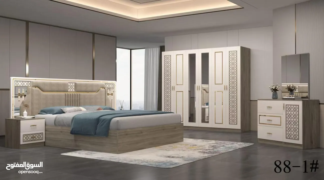 BEDROOM SET 7 PCS WITH MATTRESS/غرف نوم مع دوشج ۷ قطع مع ترکيب