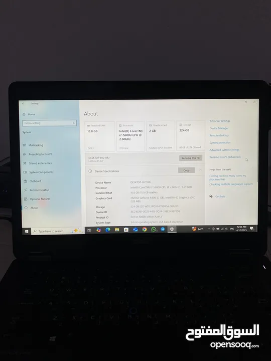 لاب توب cor i7 الجيل الخامس رام 16 جيجا وكرت شاشة خارجي من انفيديا 2 جيجا فقط
