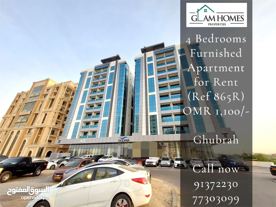 4 Bedrooms Apartment for Rent in Ghubrah REF:865R