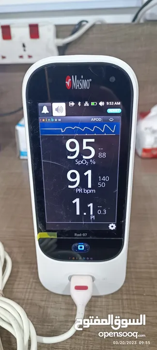 اوكسجين، شاشة علامات حيوية، تنفس، vital signs monitor,Masimo