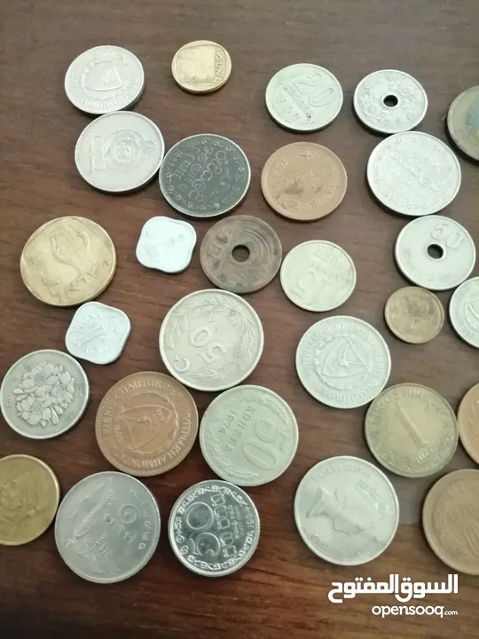 عملات قديمة للبيع اردني امريكي بريطاني ألماني عراقي خليجي يوجد قطع نوادر ومميزة