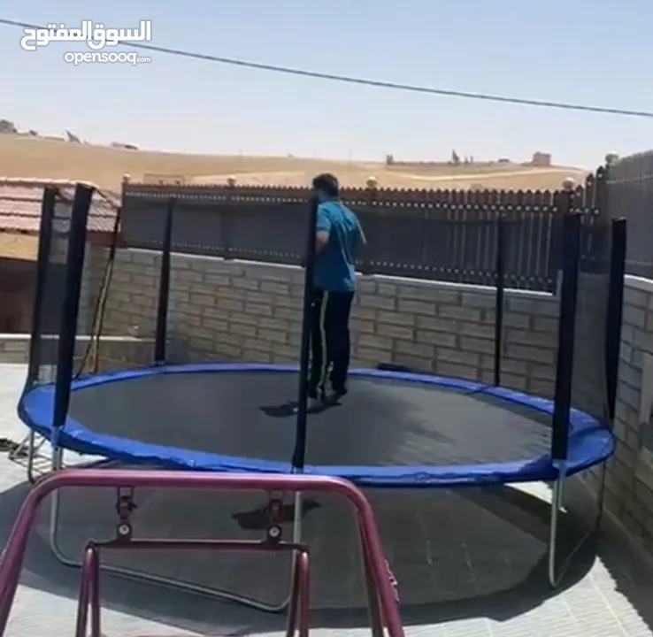 ترامبولين نطيطه مقاس كبير اكبر مقاس بالسوق 5 متر اصلي ثقيل جديد بالكرتونه