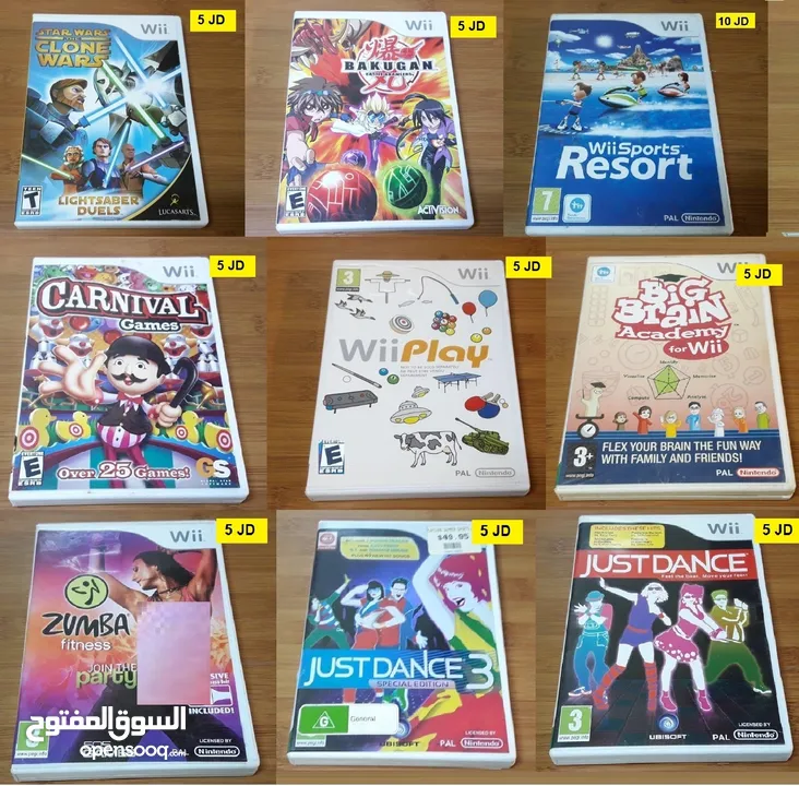 **متخصصون باجهزة Wii  اجهزة ناينتندو وي للبيع مع العاب رائعة مناسبة للاطفال متوفر قطع وتنزيل الالعاب