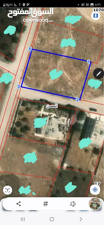 حوض 17 طبول كوتيه مساحة الأرض 1037م2 على شارعين بأعلى اطلاله للحوض صخريه منطقة فلل واجهة  القطعة 25