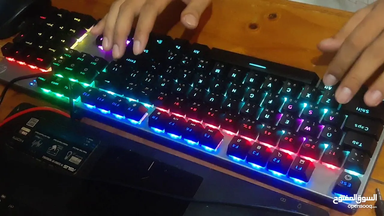 GK400F keyboard hp Mechanical Gaming كيبورد جيمنج من اتش بي مواصفات ممتازة مضيئ  