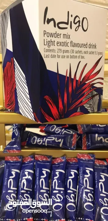 مشروب Indigo طبيعي غني بالمكونات النباتية  Indigo مشروب نباتي لتعزيز النشاط  مشروب صحي بنكهة طبيعية