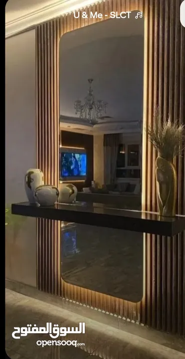 زجاج مرايا سيكوريت تفصيل وتركيب جميع انواع الزجاج وديكورات مرايا المداخل مع الاضاءة
