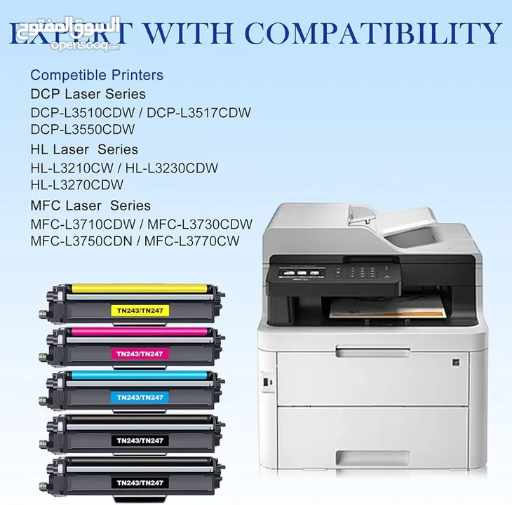 كاترجات طابعة TN247 Toner Cartridge Compatible with Brother TN-243CMYK TN-247 Toner for Brother MFC-