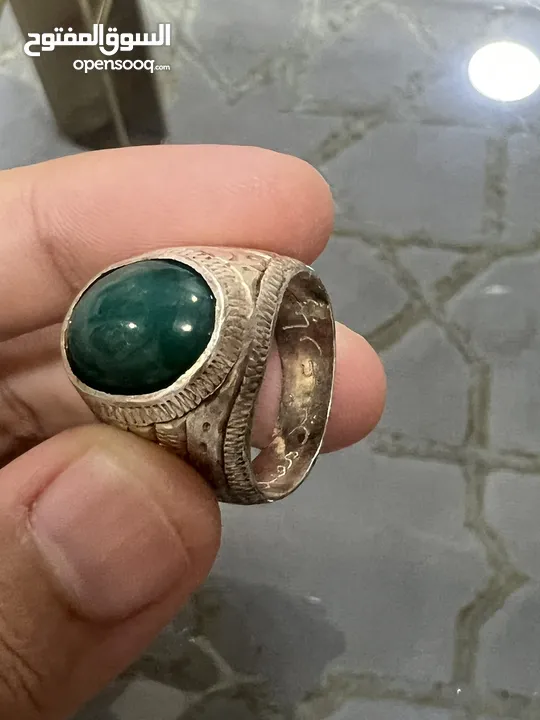 خاتم بحجر عقيق اخضر