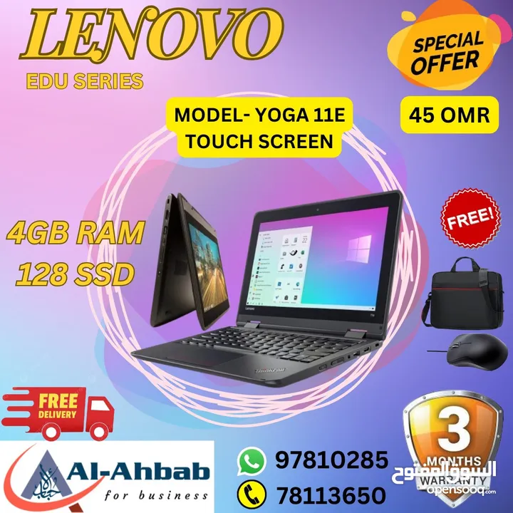 LENOVO LAPTOPS with 3months warranty free-MOUSE & BAG with free HOME DELIVERY