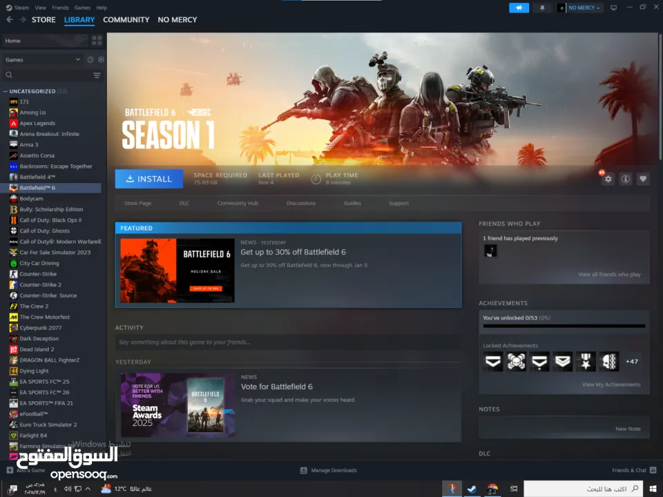 حساب ستيم اسطووري بسعر حرقق عليه كل الالعاب الي ببالك