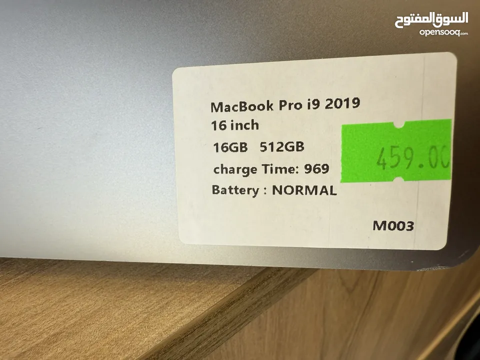 MacBook Pro 15.6”  موديل 2019 معالج i9  رام 16GB