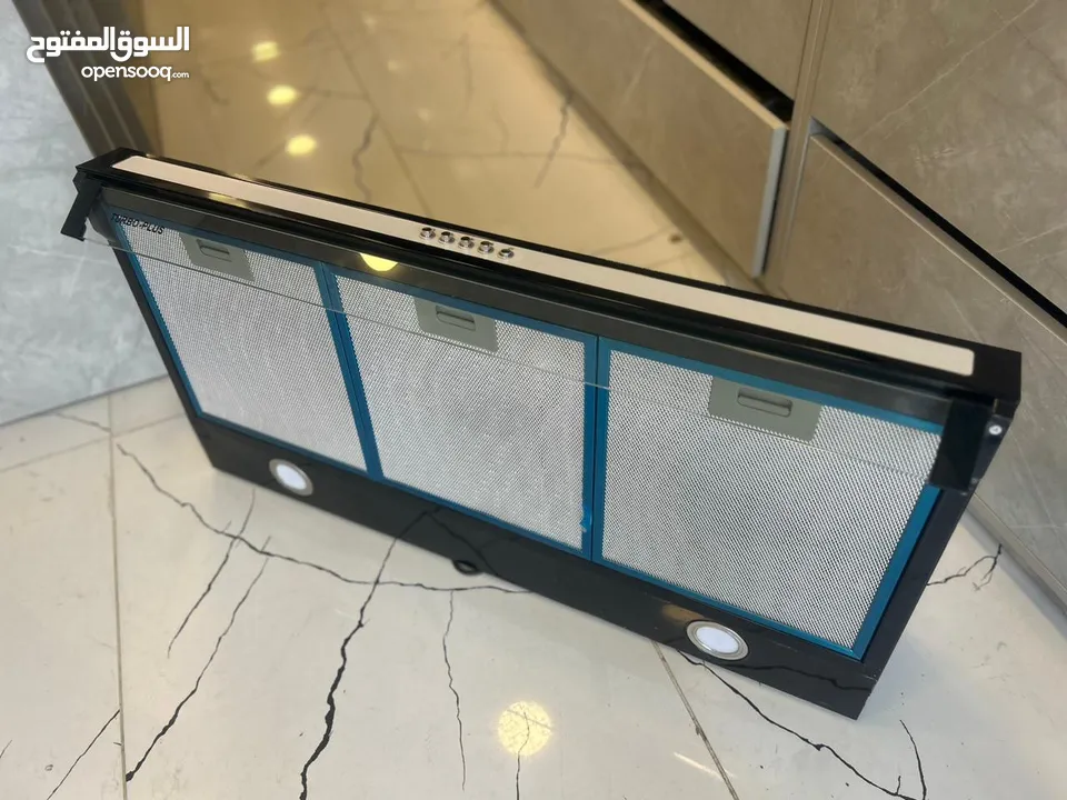 شفاط مطبخ فلاتر داخلية قوية بدون تمديد حديث وحصري تصميم أنيق أسود أو سلفر مكفول حرق سعر لن يتكرر