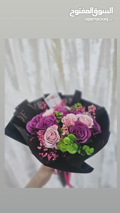 باقات ورد طبيعي و صناعي مسكات عرايس اكاليل نقوط صواني ذهب