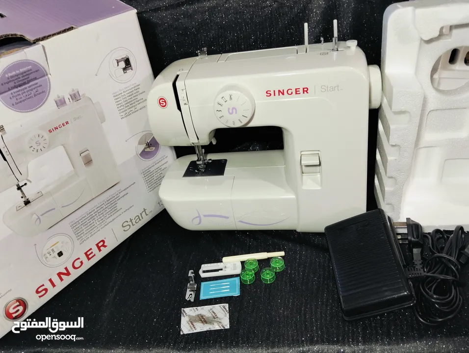 ماكينه خياطه سنجر start كسر زيرو تجربه بحاله الجديد بالظبط تنفع مشروع للمبتدئين او للبيت