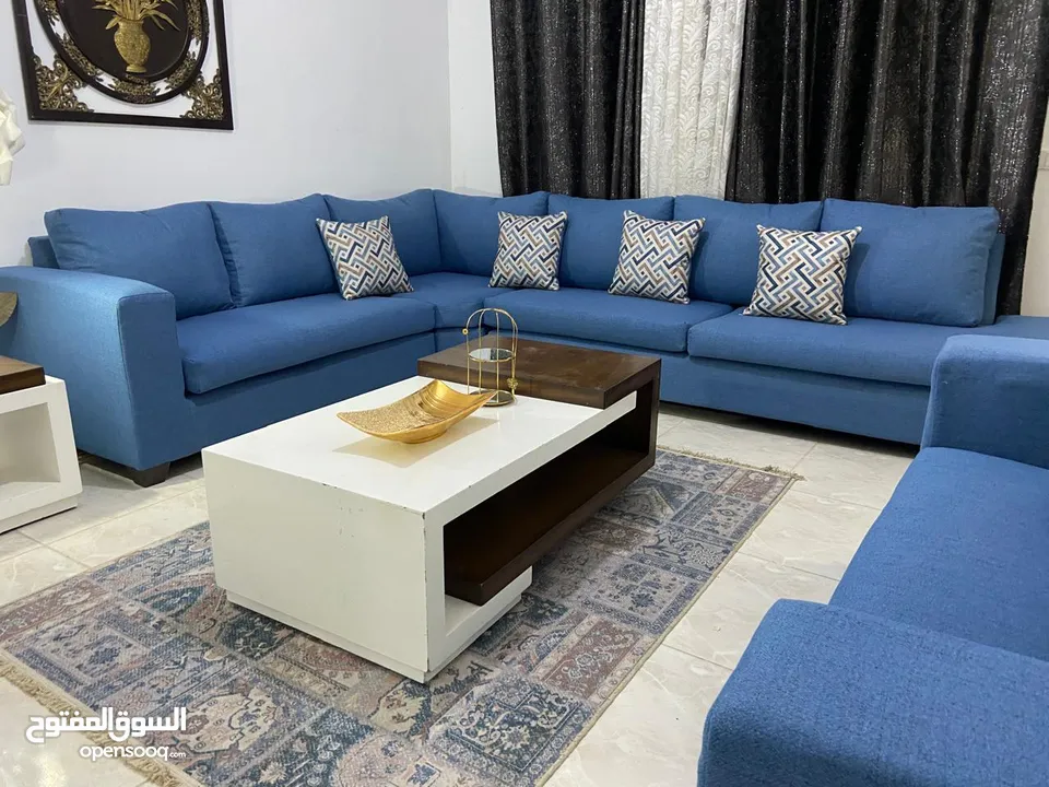 أطقم كنب وكورنرات خشب سويد ثقيل جدا اسفنج دانلوب والضهر هولو طبي الارضيات كوشوك