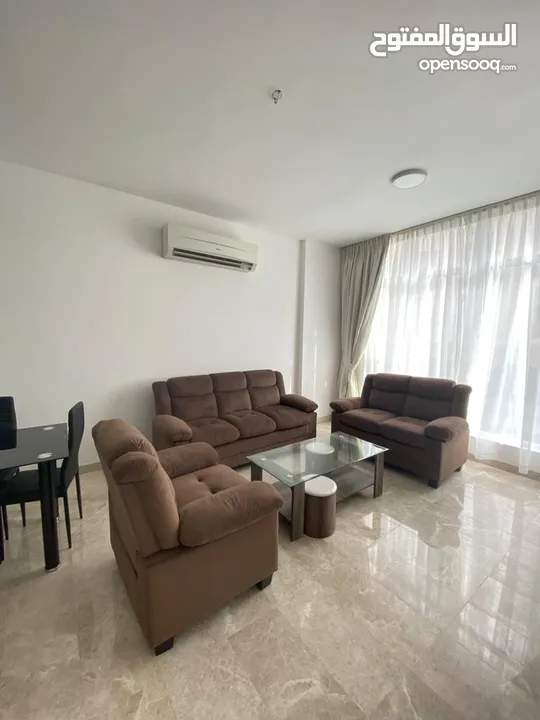 A fully furnished apartment for monthly rent in Al Qurum, consisting of two rooms