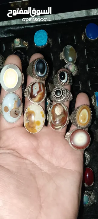 خواتم فضة مرصعة بأحجار كريمه اصليه