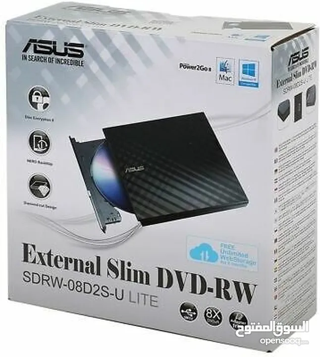 DVD -ASUS-EXTERNAL SLIM \ DVD- RW  سي دي روم  خارجي  لقراءة اقراص الكمبيوتر 