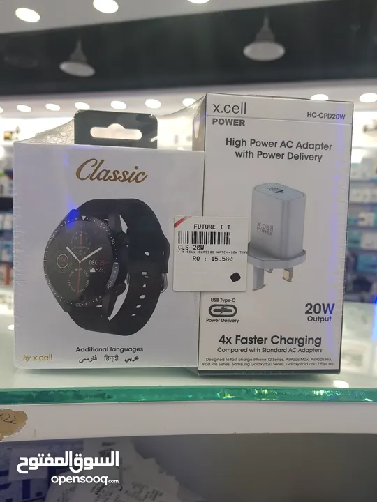 X.cell classic smart watch with 20w type-c charging