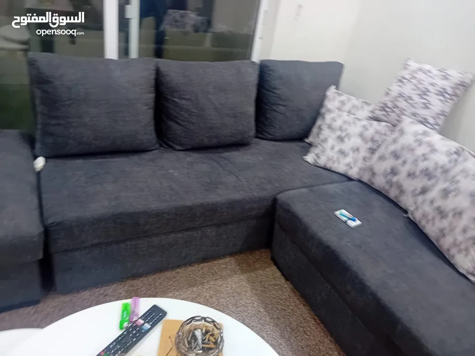 طقم كورنر ثقيل خشب سويد شبه جديد