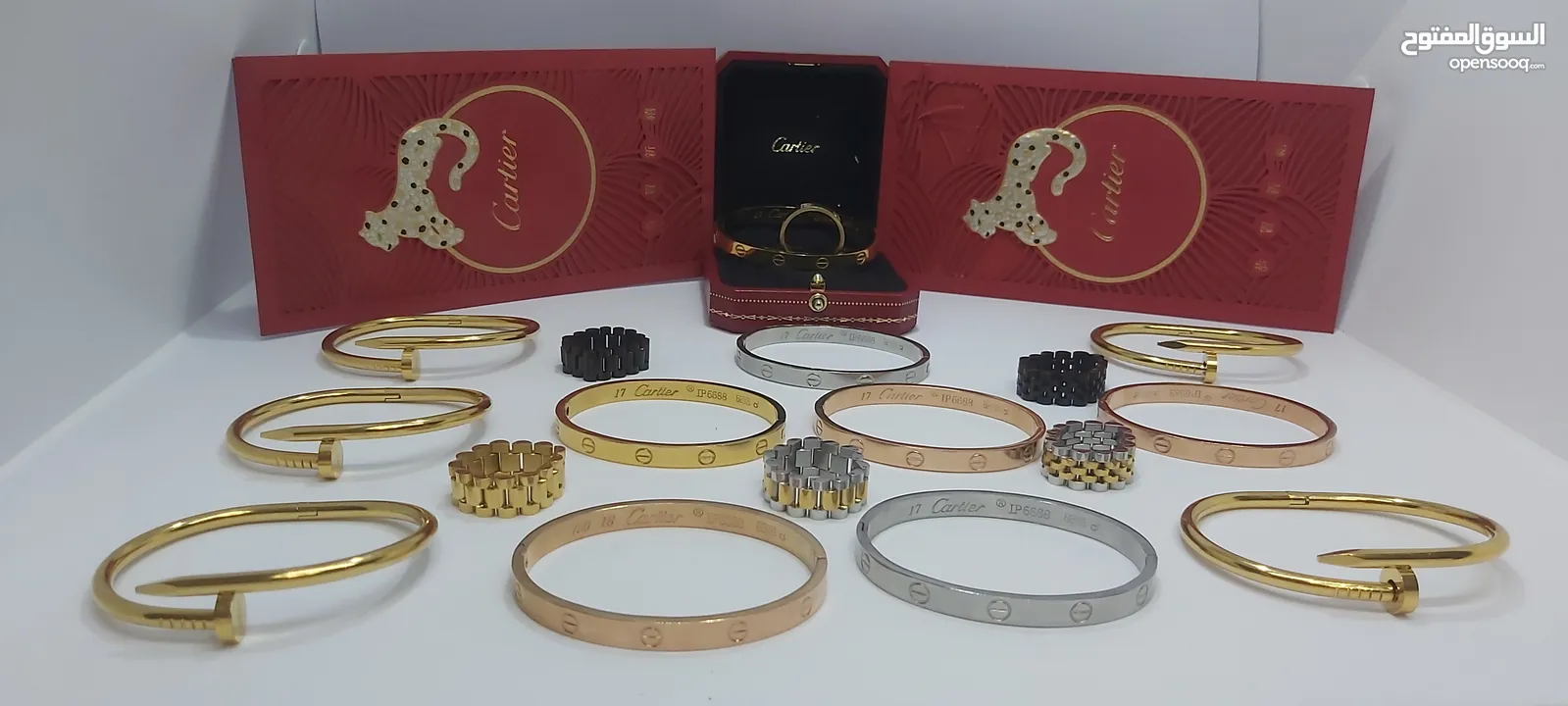 اكسسوارات اوروبيه فاخره أساور كارتير Cartier وخواتم جديد غير مستعمل ..