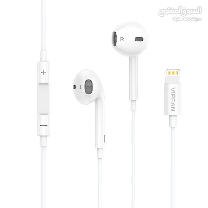 سماعه اذن اصلي ايفون  Lightning Chip VFan M09 Earphone Offers Natural Sound