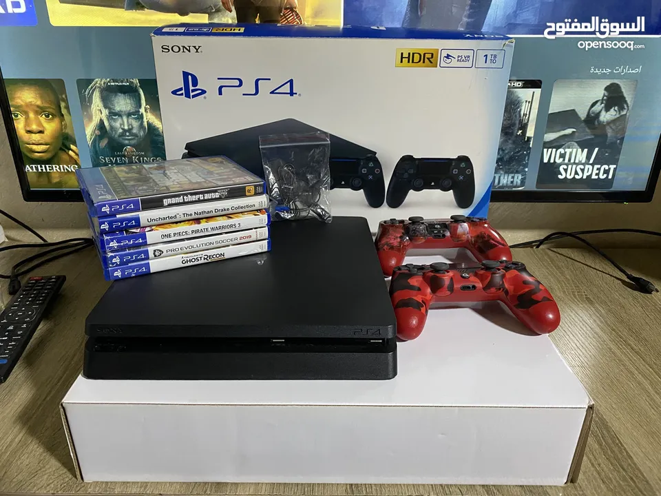Ps4 slim 1000g ولا ملاحظة