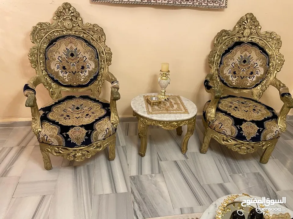 طقم كنب حفر فخم موديل كلاسيك وطقم خشب زان